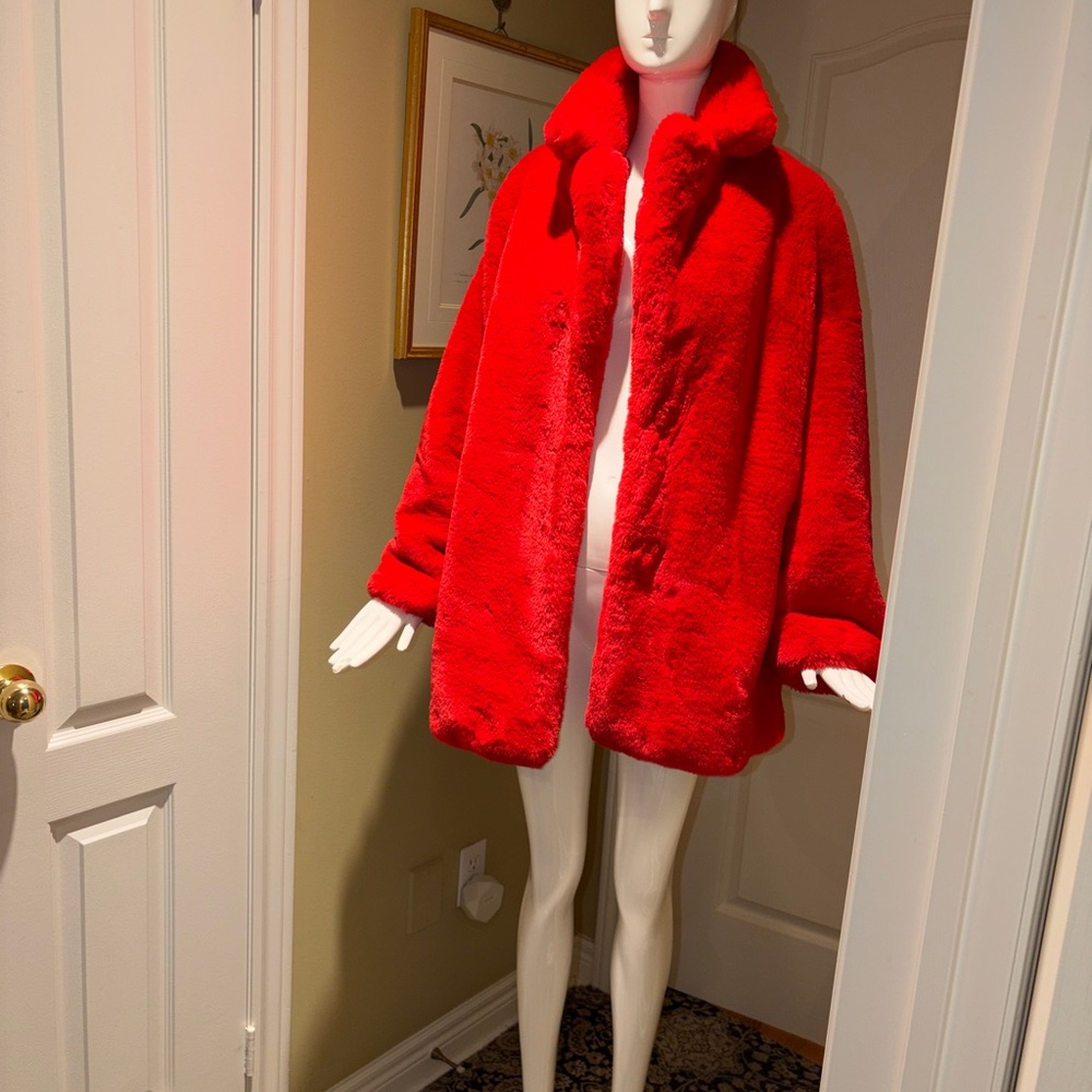 SUNCOO Striking Scarlet Teddy Jacket